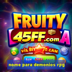 nome para demonios rpg